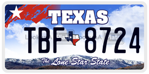 TBF8724 license plate in Texas