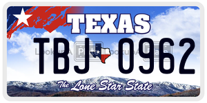 TBJ0962 license plate in Texas