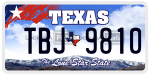 TBJ9810  license plate in TX