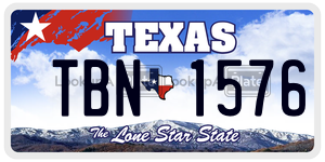 TBN1576 license plate in Texas