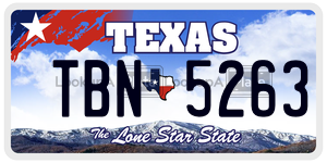 TBN5263 license plate in Texas