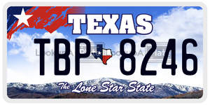 TBP8246 license plate in Texas