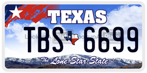 TBS6699 license plate in Texas