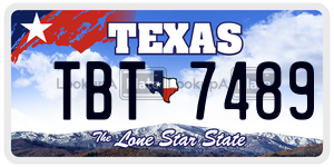TBT7489 license plate in Texas