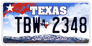 TBW2348 license plate in Texas