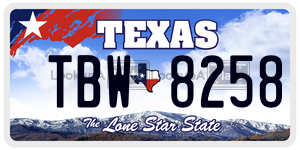 TBW8258 license plate in Texas