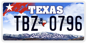 TBZ0796 license plate in Texas