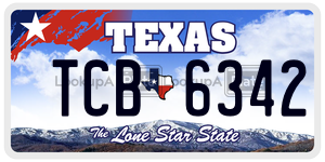 TCB6342 license plate in Texas
