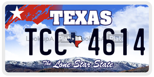 TCC4614  license plate in TX
