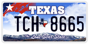 TCH8665  license plate in TX