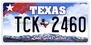 TCK2460 license plate in Texas