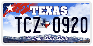 TCZ0920 license plate in Texas