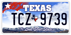 TCZ9739 license plate in Texas