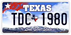 TDC1980 license plate in Texas
