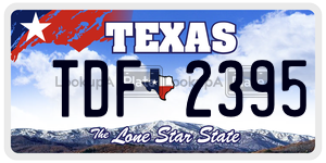 TDF2395 license plate in Texas