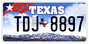 TDJ8897 license plate in Texas