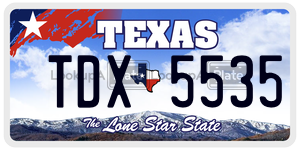 TDX5535 license plate in Texas