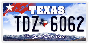 TDZ6062 license plate in Texas