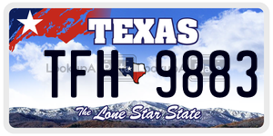 TFH9883 license plate in Texas