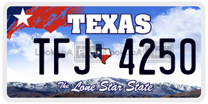 TFJ4250 license plate in Texas