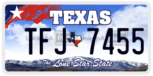 TFJ7455 license plate in Texas