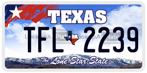 TFL2239 license plate in Texas