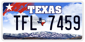 TFL7459 license plate in Texas