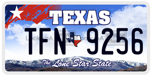 TFN9256 license plate in Texas