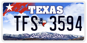 TFS3594 license plate in Texas