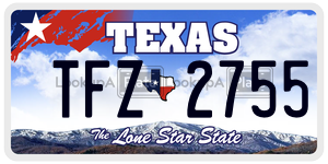 TFZ2755 license plate in Texas