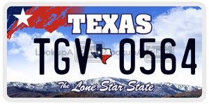 TGV0564 license plate in Texas