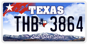 THB3864 license plate in Texas