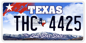 THC4425 license plate in Texas