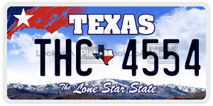 THC4554 license plate in Texas