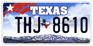 THJ8610  license plate in TX