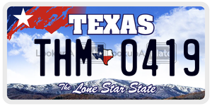 THM0419 license plate in Texas