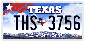 THS3756  license plate in TX