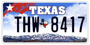 THW8417 license plate in Texas