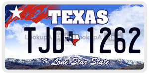 TJD1262  license plate in TX