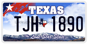 TJH1890 license plate in Texas