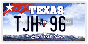 TJH96 license plate in Texas