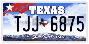 TJJ6875 license plate in Texas