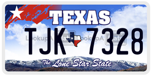 TJK7328 license plate in Texas