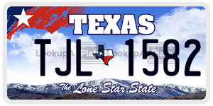 TJL1582 license plate in Texas