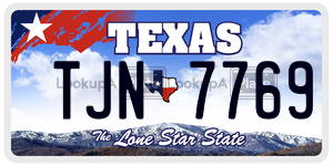 TJN7769 license plate in Texas