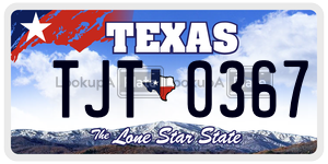 TJT0367 license plate in Texas