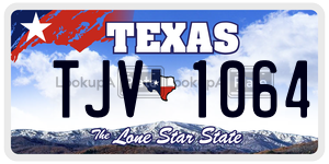 TJV1064 license plate in Texas