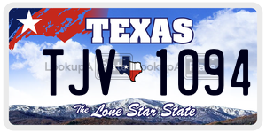 TJV1094 license plate in Texas