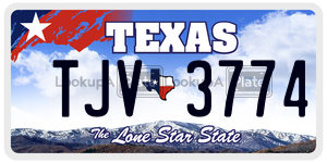TJV3774 license plate in Texas