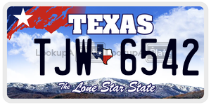 TJW6542 license plate in Texas